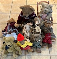 J - LOT OF COLLECTIBLE BEARS & DOLLS (L57)