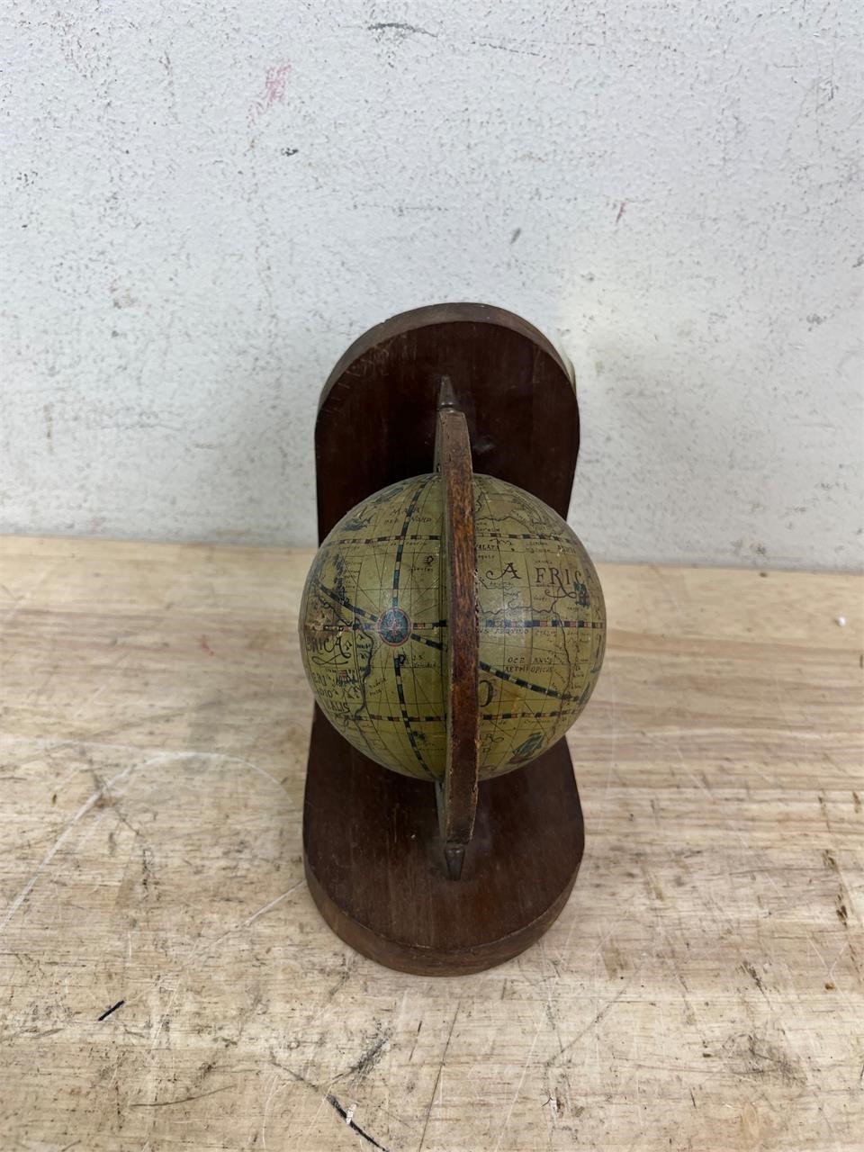 Wooden Globe Book End