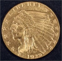 1929 $2.5 GOLD INDIAN BU