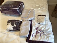 Queen size purple bed in a bag