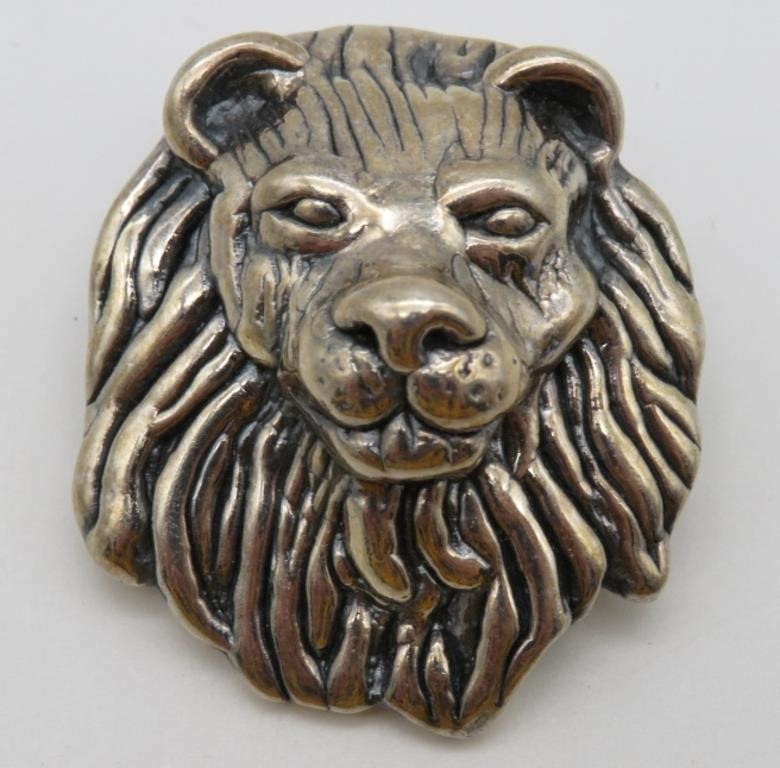 .925 Lion Head Pin/Pendant - 10 gr - 1.5"