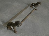Pair of Iron Leopard Form Rail Holders