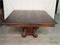Oak Dining Table w/Carved Beast Legs.Linenfold