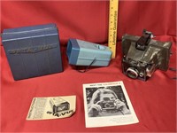 Vintage slide viewer and Polaroid camera