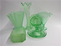 Many Green Glass Pieces