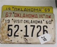 Oklahoma License Plates 1960, 67, & 69