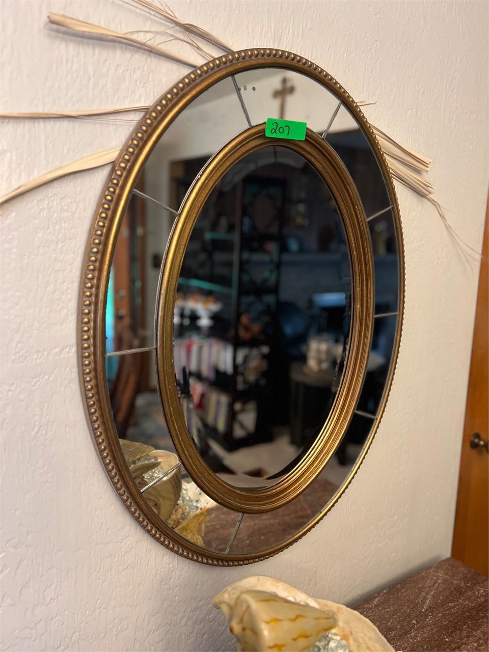 Oval Mirror with Marginal Plates
