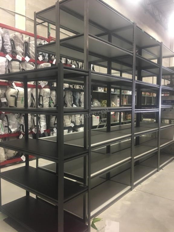 30 Sections of 6’ x 4’ x 18”Metal Shelving