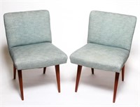 Jens Risom Splayed Leg Lounge Chairs, Pair