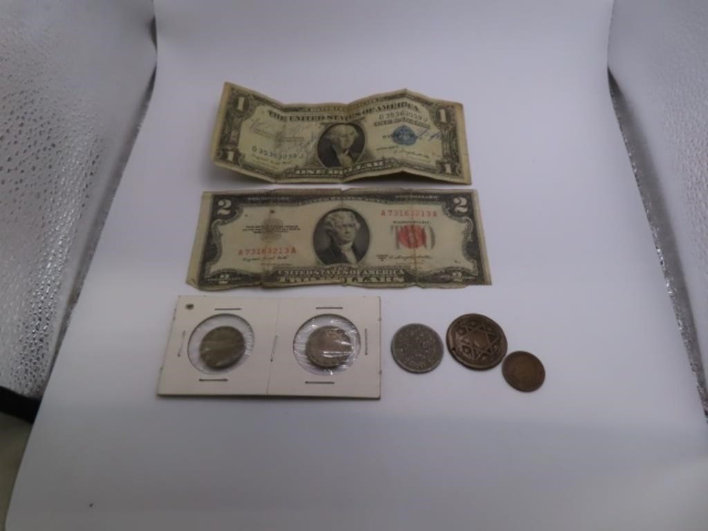 Old Money Bills & Coins
