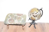 WORLD GLOBE & FOOT STOOL !-HALL