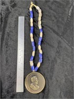 1862 Abraham Lincoln Medallion Trade Bead Necklace