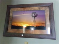 Windmill Sunset Photo, framed