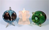 Blown Glass Fish, Pig & Angel Candle