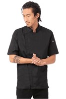 Chef Works Men's Springfield Chef Coat, Black,