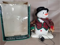 Vtg Holiday Time 20" Snowman w/ Mice Assortment