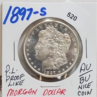 1897-S 90% Silver AU/BU Morgan $1 Dollar