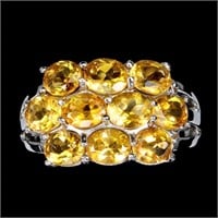 Natural Oval Yellow Citrine Ring