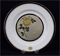 Chokin 24Kt Golden Wedding Anniversary Plate