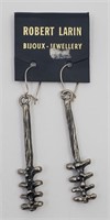 Robert Larin, Brutalist Modernist Pewter Earrings