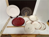 Assorted Plates, Pressed Glass, Gridley English