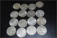 16 Morgan & Peace silver dollars : 1921, 1934,
