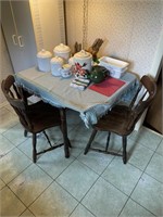 Drop leaf table and 2 chairs