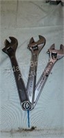 3 Blue point and Craftsman 10in crescent wrenches