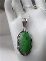 925 LIME TURQUOISE PENDANT NECKLACE
