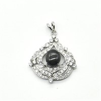 Silver Black Ster Cz(3.9ct) Pendant