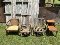 Arm Chair/Patio Chairs/Two Tier End Table