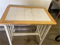 Tile top table 35 in x 34 in x 20 in