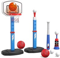 NEW / HYES 2 in 1 Kids Basketball & T Ball Set