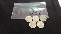 5) Kennedy Half Dollars 1971,72,73,74,77D's