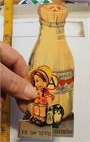 Vintage Valentine Milk Bottle