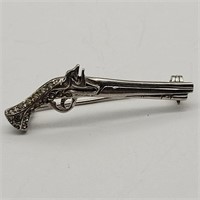 925 SILVER REVOLVER BROOCH