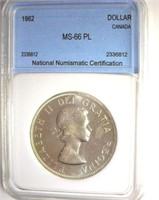 1962 Dollar NNC MS66 PL Canada