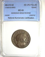 286-310 AD Genius Reverse NNC MS64 Silvered