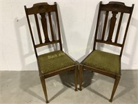 (2) Vintage Hardwood Dining Chairs