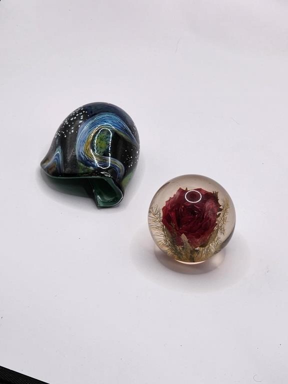 Blown Glass and Paperweight