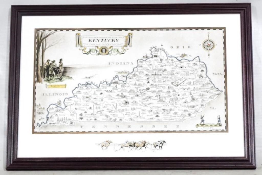 Map of Kentucky Framed 19x27.5"