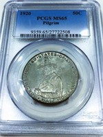 1920 Pilgrim Silver Half Dollar PCGS MS65