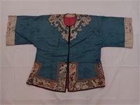 Vintage Antique Chinese Silk Blue Jacket