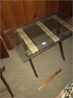 Folding Glass Top Table