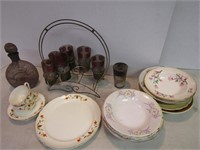 Misc Dish Lot w/Vintage Glassware & Hall Dishes