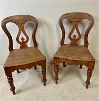 PAIR OF ANTIQUE HALL CHAIRS