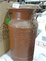 20" Brown Metal Milk Can