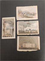 (4) Antique Historical Prints- Including Landing