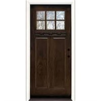 37.5 In. X 81.625 In. 6 Lite Craftsman Stained
