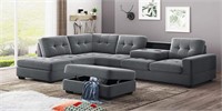 Gray Sectional Sofa,adjustable Couch L-shaped